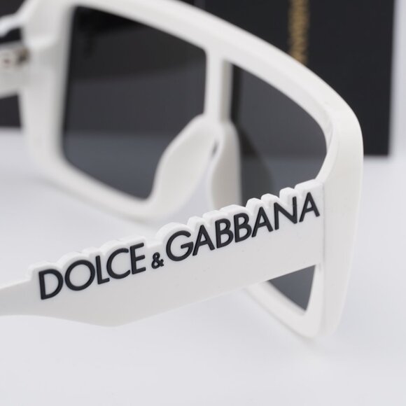 Dolce & Gabbana DG6204 331287 Shield Sunglasses - White/Dark Grey main image 6